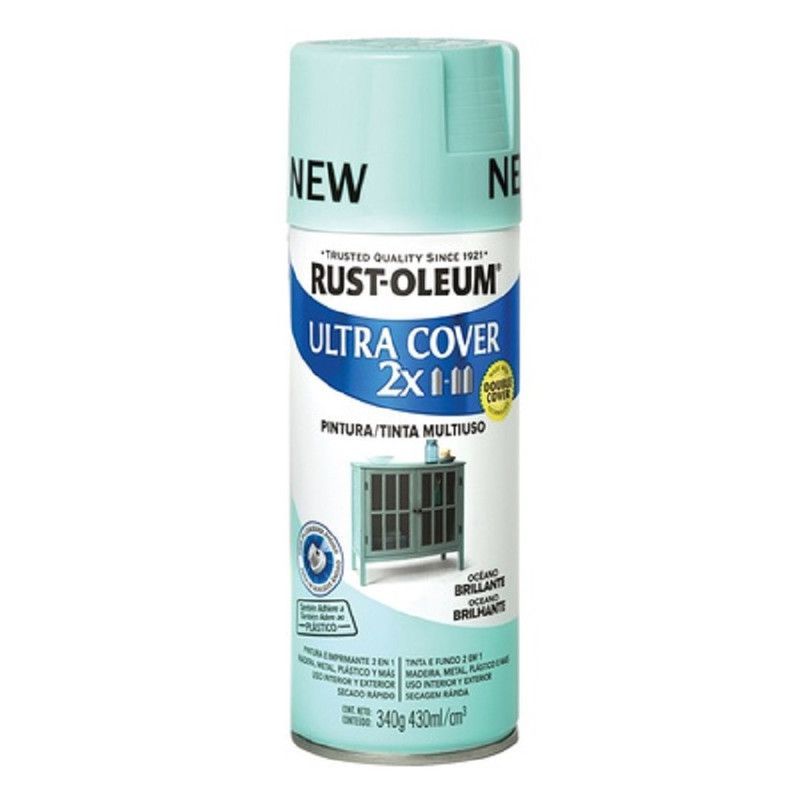 RUST OLEUM - Aerosol Multiusos Ultra Cover 2x Océa0 Brillante 340g
