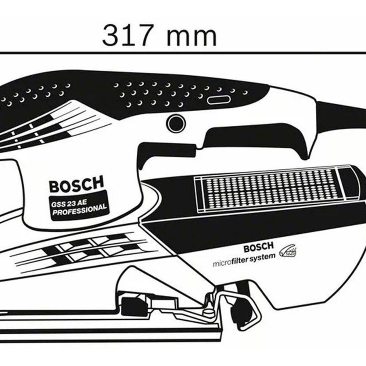 BOSCH - Lijadora Orbital GSS 23 AE Bosch  1/3" Pliego 190W Easy Fit