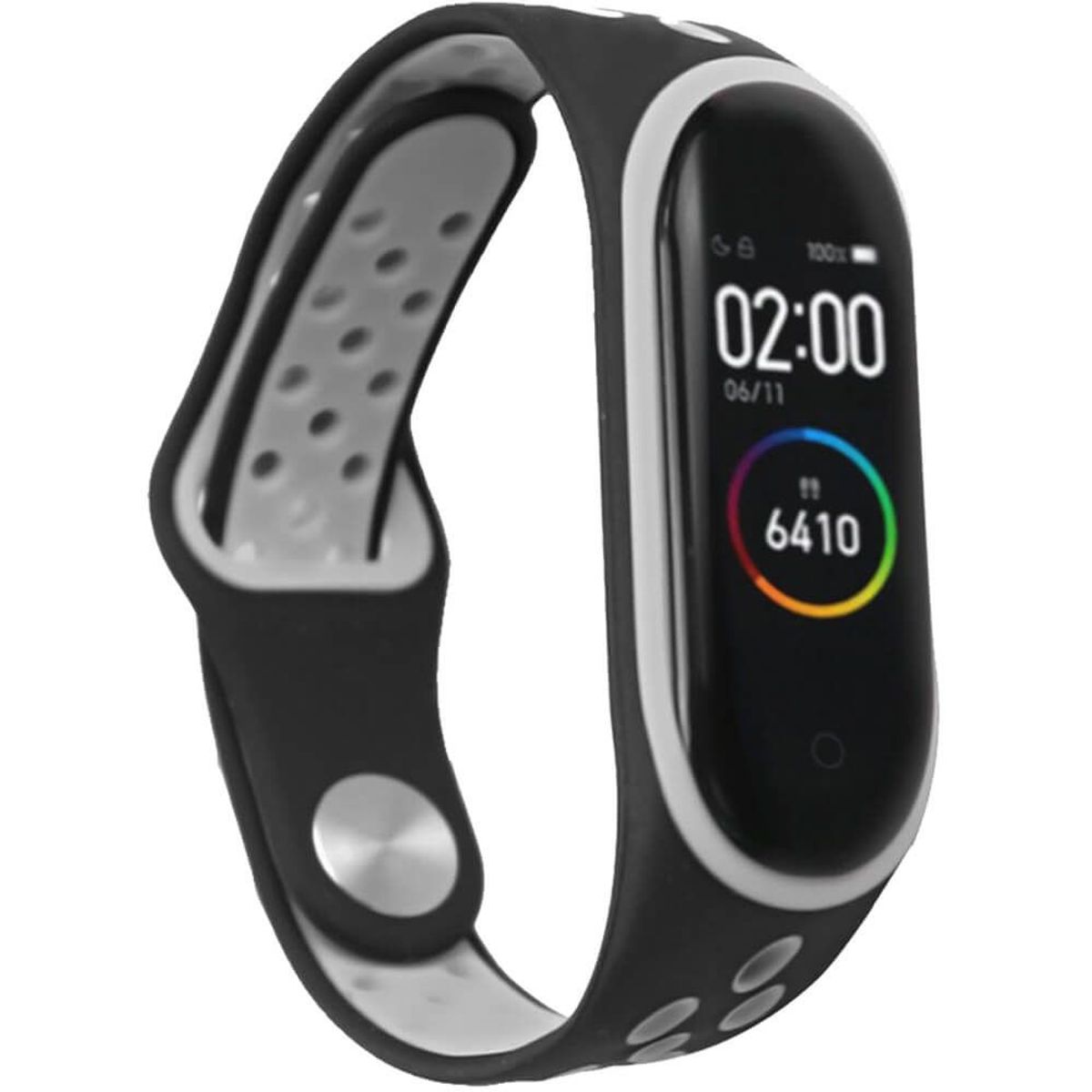 GENERICO - Correa Para Xiaomi Mi Band 4 y 3 Broche Negro Gris