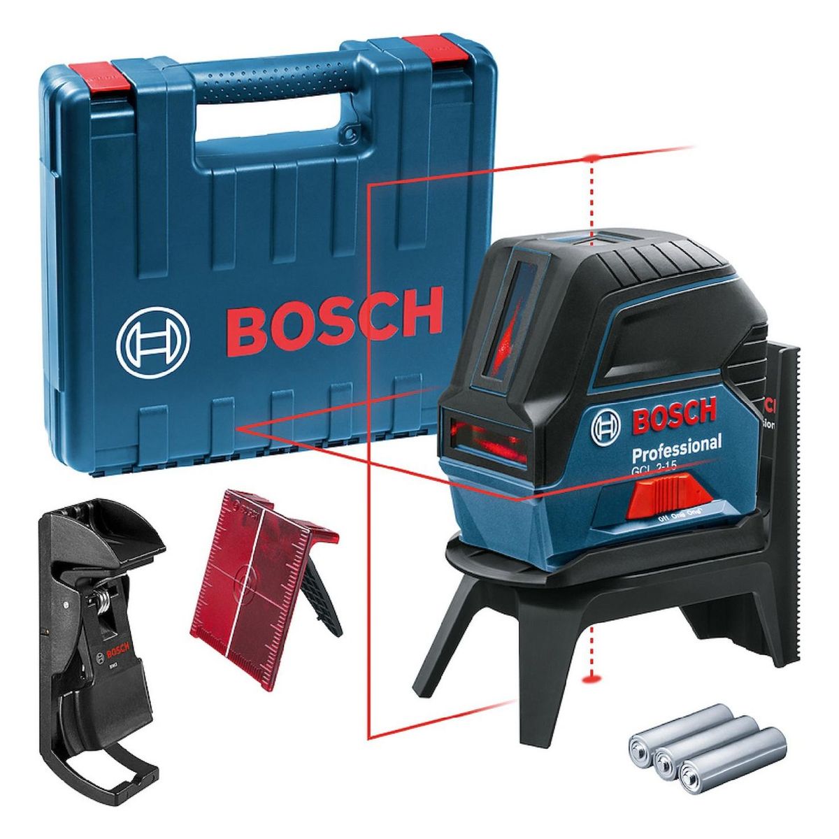 BOSCH - Nivel Láser Combinado Bosch GCL 2-15 Rojo Autonivelante Profesional