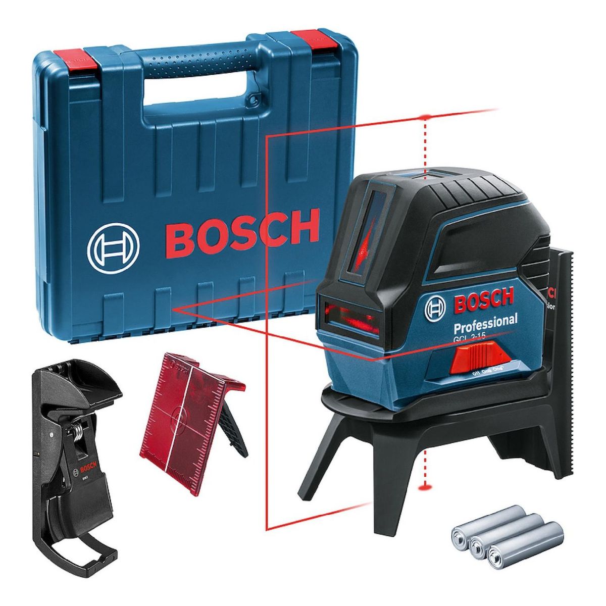 BOSCH - Nivel Láser Combinado Bosch GCL 2-15 Rojo Autonivelante Profesional