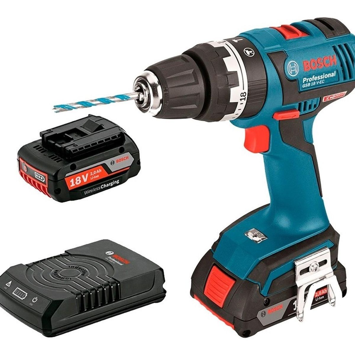 BOSCH - Taladro Percutor Bosch Gsb 18v Ec Sin Carbones Wireless