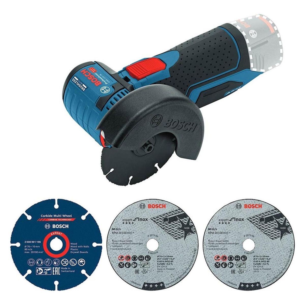 BOSCH - Amoladora 3"  Bosch 12V - GWS 12V-76 Sin Batería