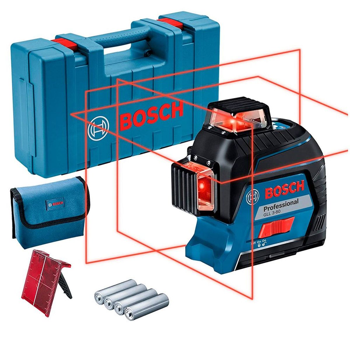 BOSCH - Nivel Láser Rojo Bosch Gll 3-80 360° Lineas Plomada