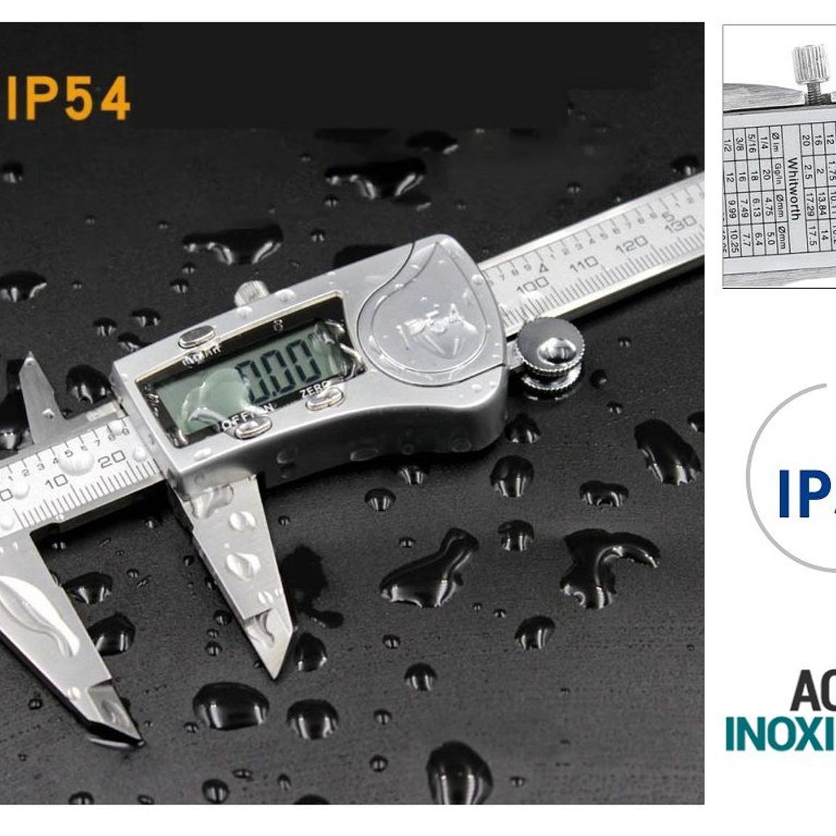 GENERICO - Calibrador Vernier Digital Metálico Ip54 150mm / 6 Pulgadas