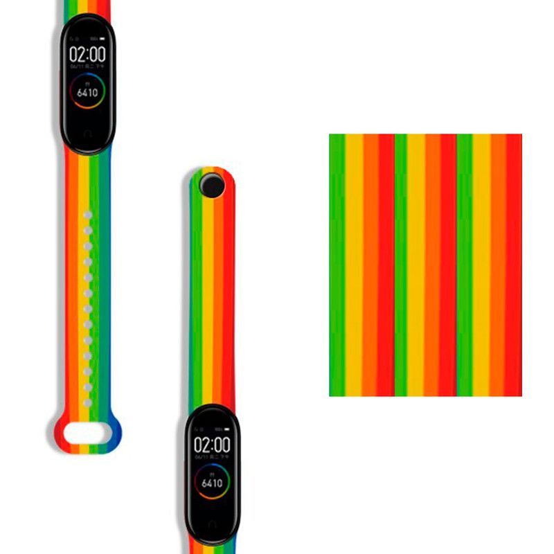 GENERICO - Correa Para Xiaomi Mi Band 5 y 6 Arcoiris