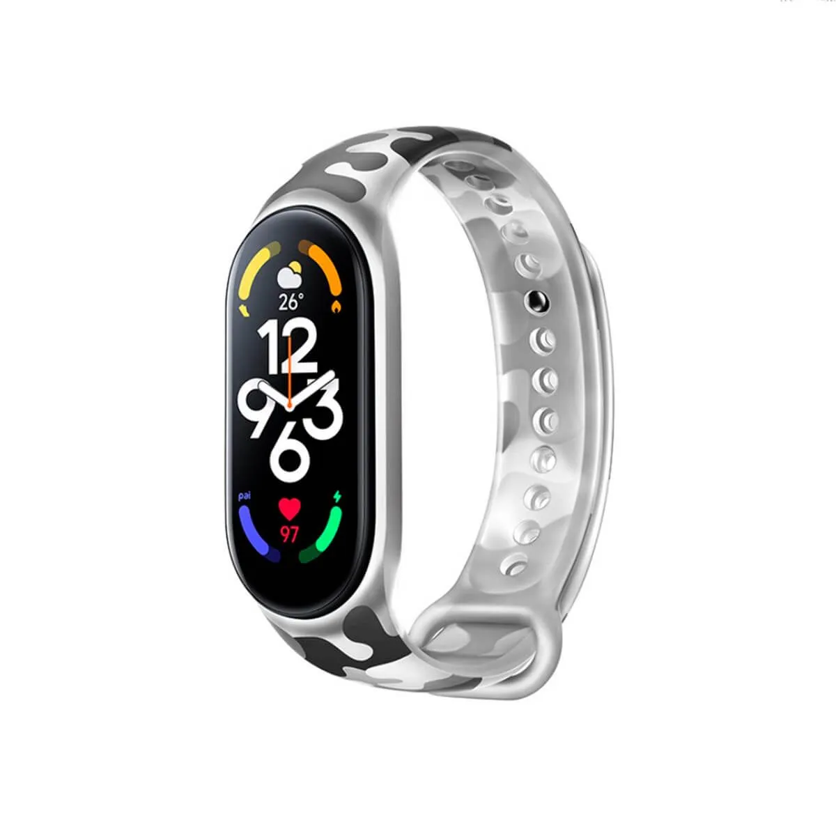 GENERICO - Correa Para Xiaomi Mi Band 7 y 6 Camuflado 2 Gris