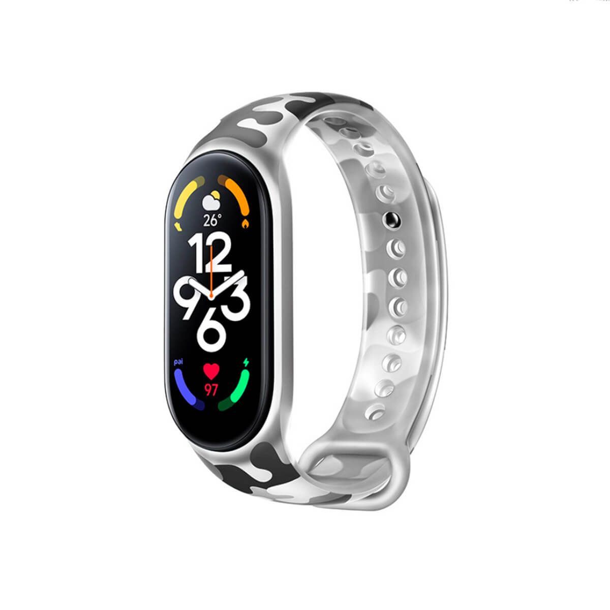 GENERICO - Correa Para Xiaomi Mi Band 7 y 6 Camuflado 2 Gris