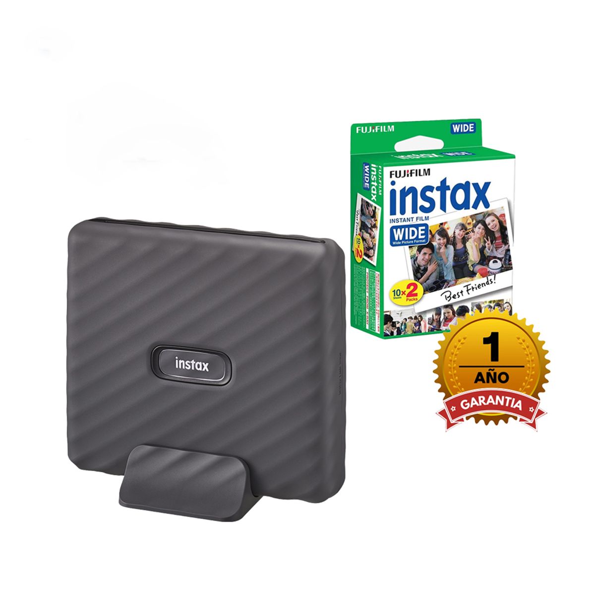 FUJIFILM - Impresora Fujifilm Instax Link Wide Mocha Gray  +Pack Pelicula Widex20.