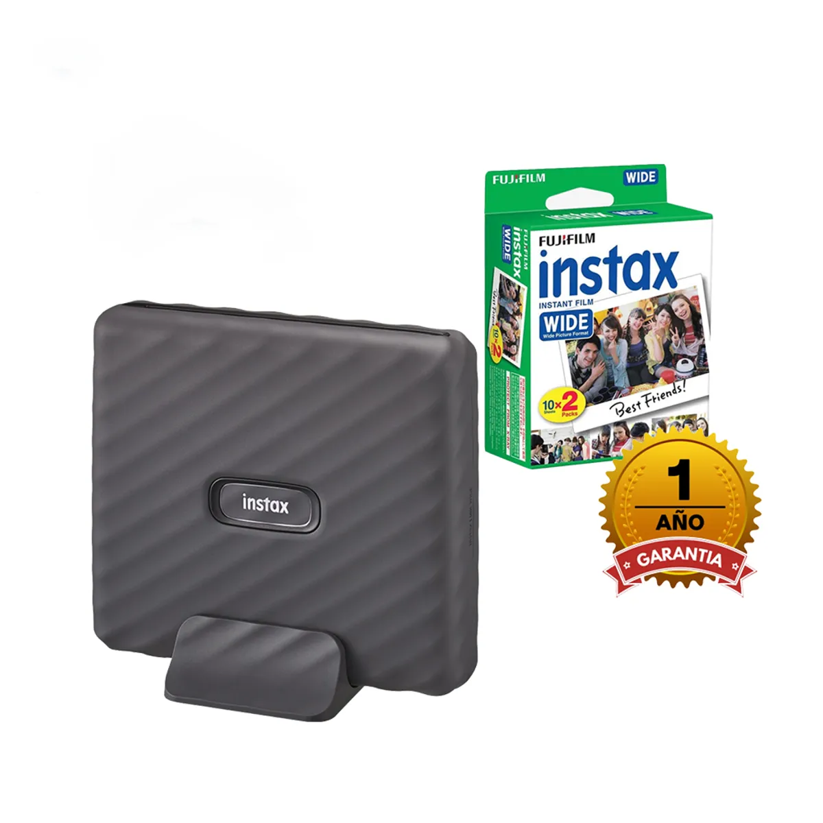 FUJIFILM - Impresora Fujifilm Instax Link Wide Mocha Gray  +Pack Pelicula Widex20.