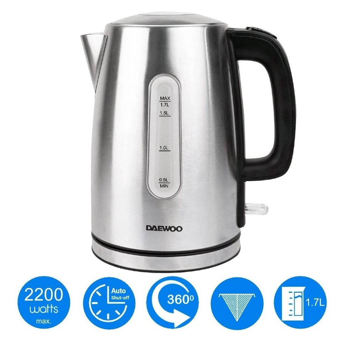 DAEWOO - Hervidor Inoxidable 1.7L Plata DEK-1349 DAEWOO