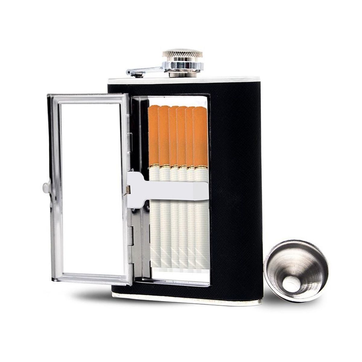 GENERICO - Licorera Bolsillo Wiskera 8 onzas cigarrera Acero Inoxidable