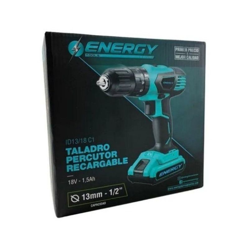 ENERGY - Taladro percutor inalambrico 18v energy id13-18c1