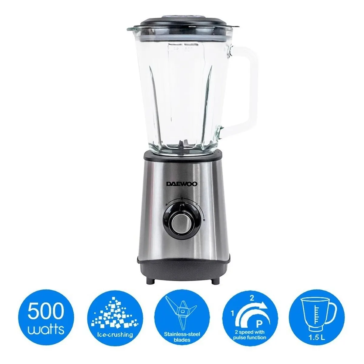 DAEWOO - Licuadora Plateada Daewoo DBL-922 1.5L 2 Velocidades