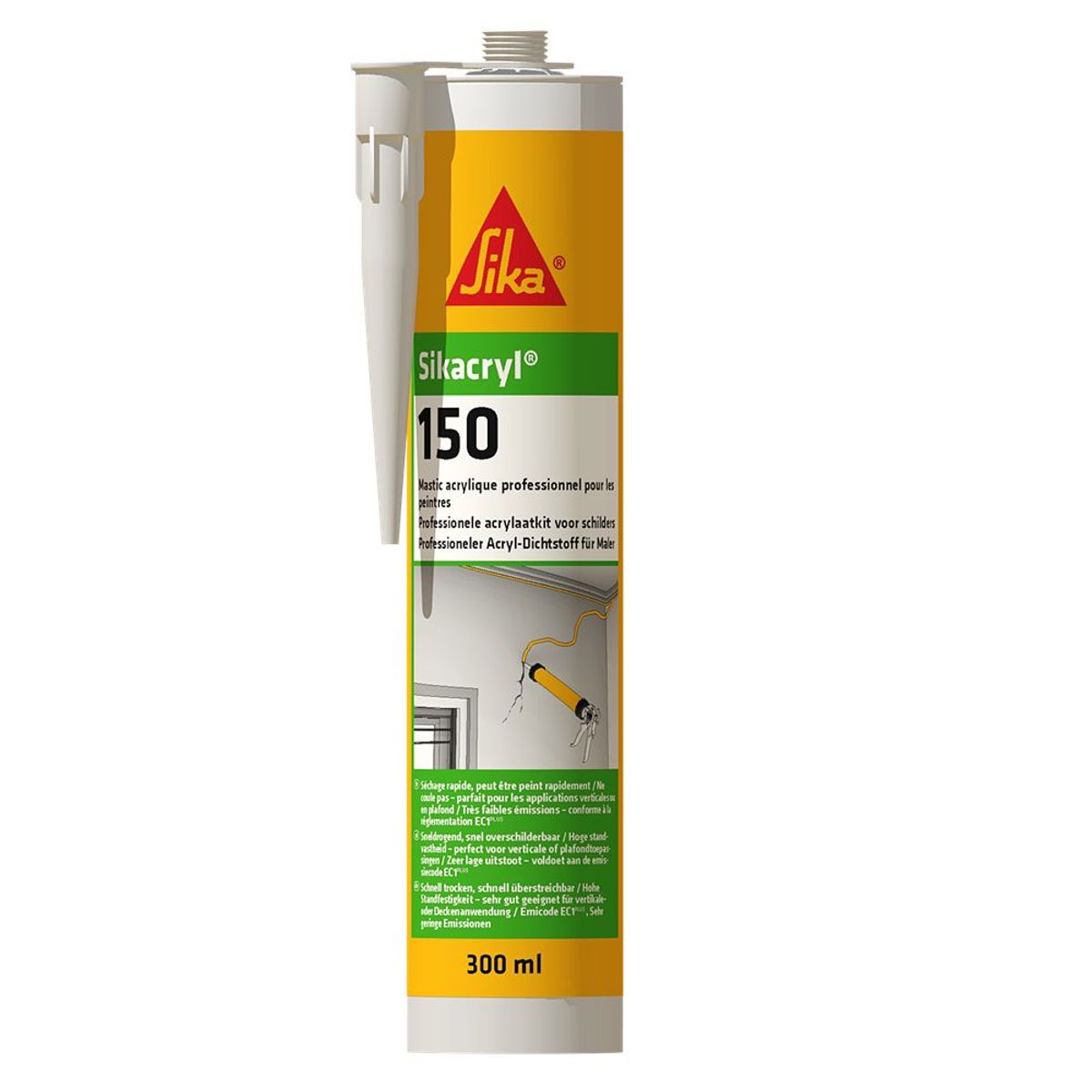 SIKA - Sellador acrílico para grietas Sikacryl 150 x 300 ml