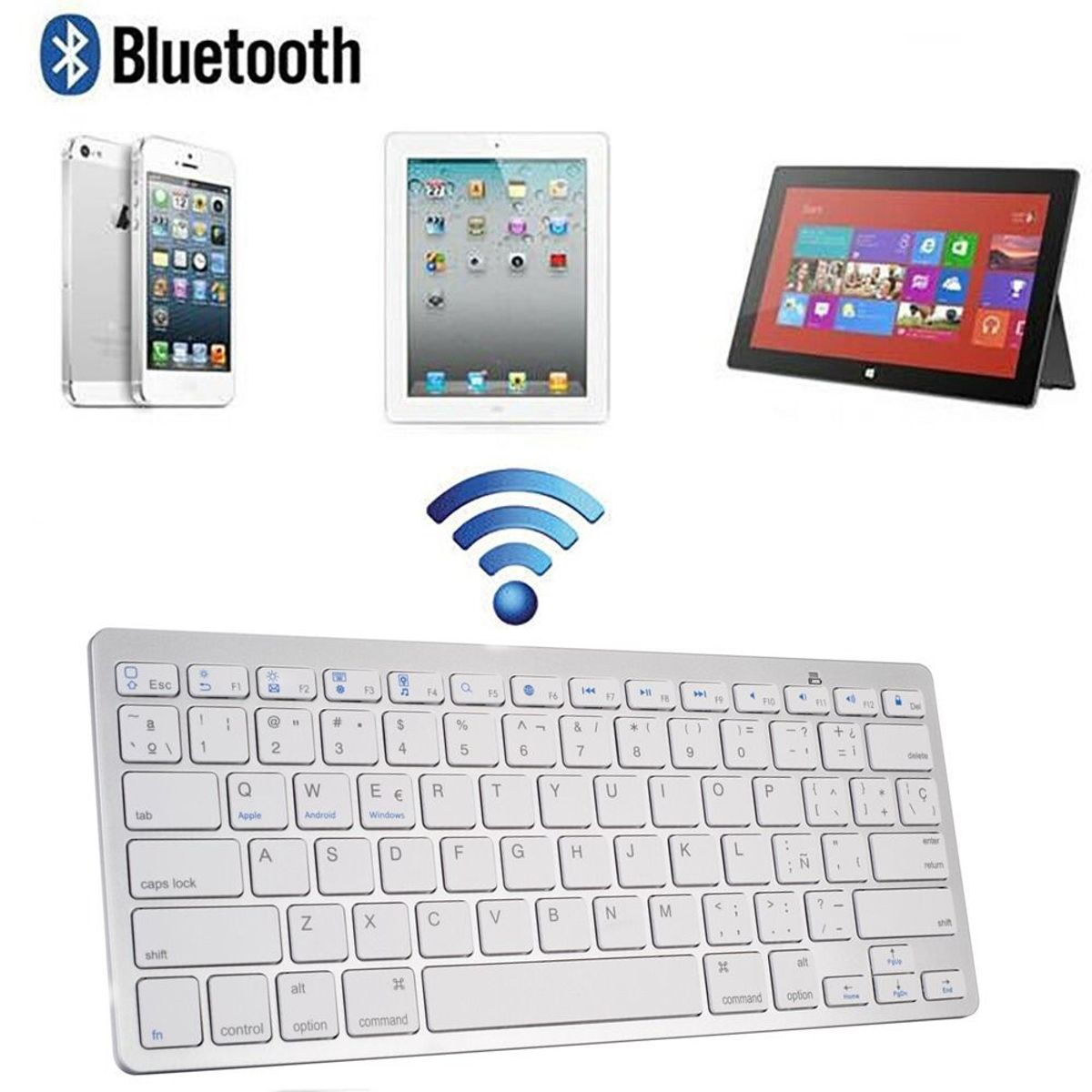 GENERICO - Mini Teclado Inalambrico Ultra Delgado Bluetooth Tablet Cel