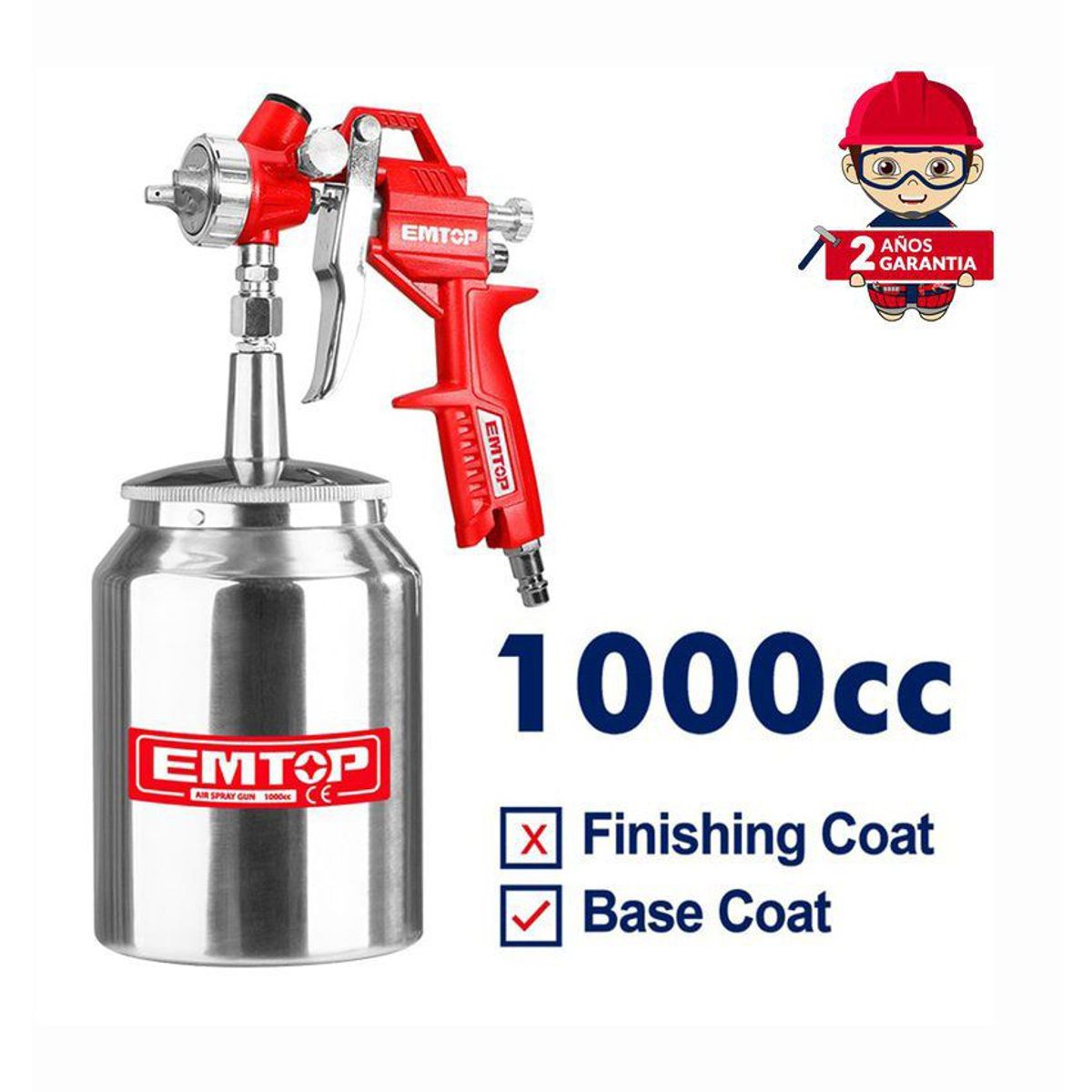 EMTOP - PISTOLA DE PINTAR PULVERIZADORA 1000CC3-4 BAR EMTOP - EASG10001