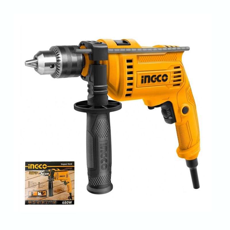 INGCO TOOLS - TALADRO PERCUTOR 680W PROFESIONAL CONCRETO MADERA INGCO - ID6808