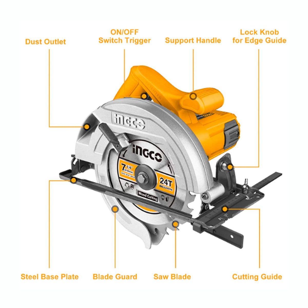 INGCO TOOLS - Sierra Circular 1400w Radial 7pulg 185mm  Industrial ingco - cs18538