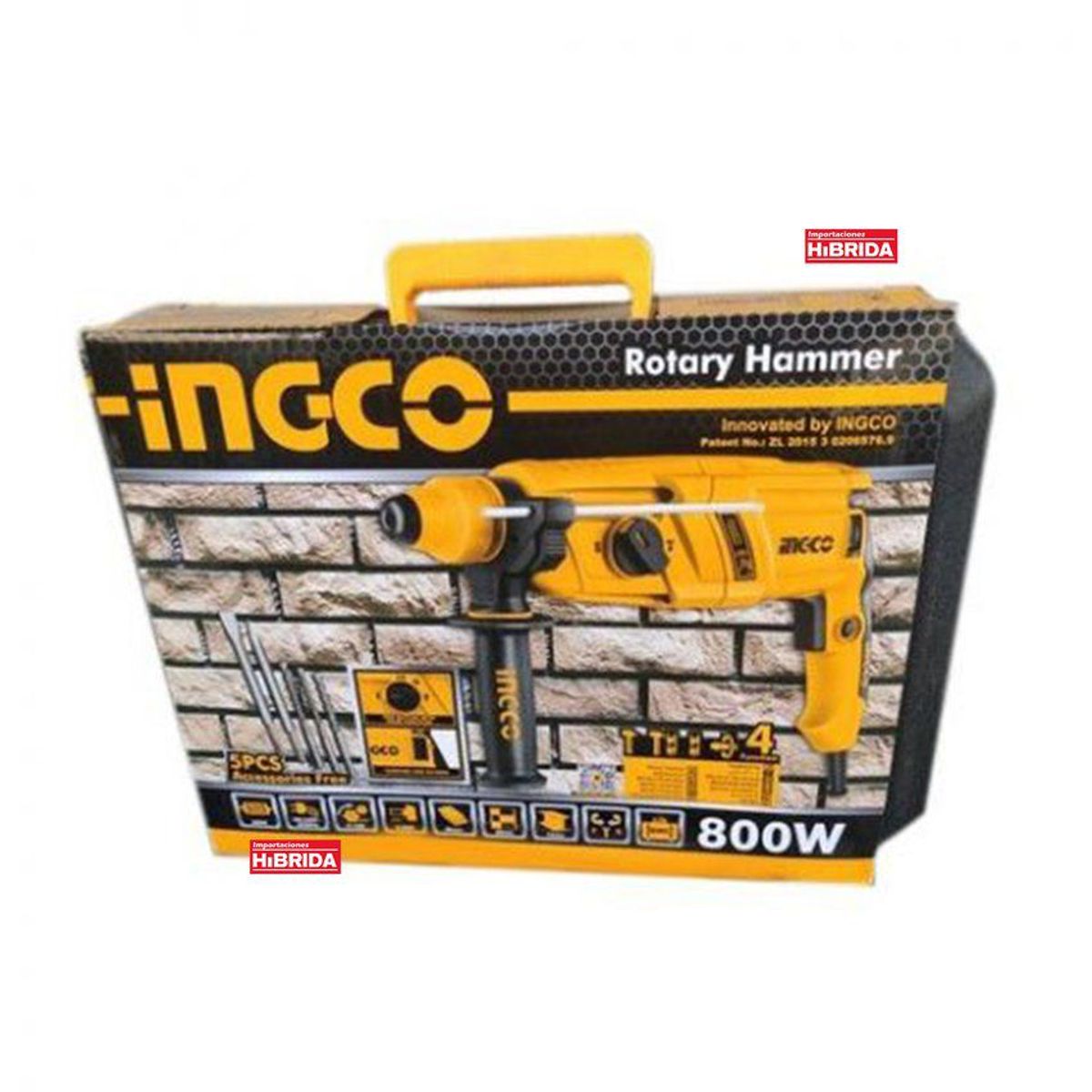 INGCO TOOLS - ROTOMARTILLO ELÉCTRICO 800W SDS PLUS CINCELES INGCO - RGH9028