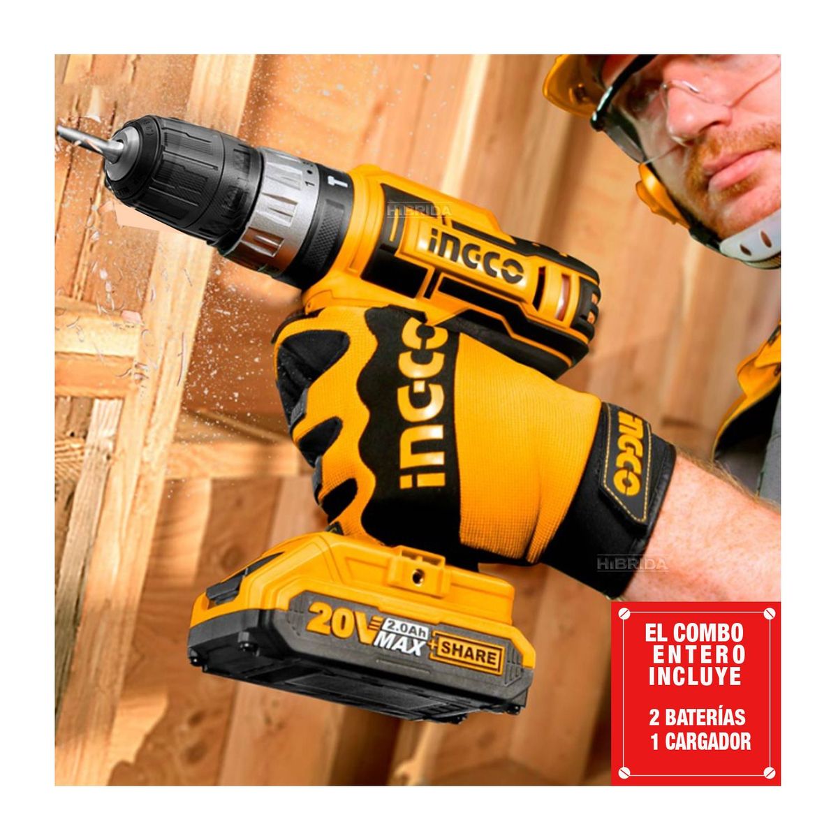 INGCO TOOLS - TALADRO PERCUTOR 20V ATORNILLADOR INDUSTRIAL INALÃMBRICO - CIDLI200215