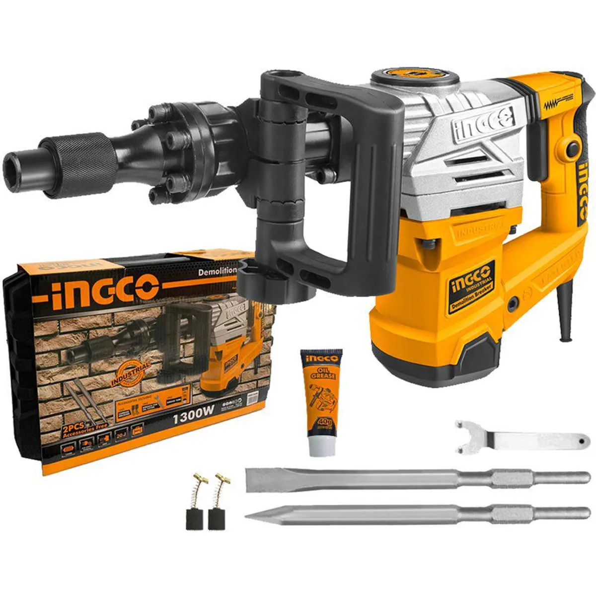 INGCO TOOLS - ROTOMARTILLO DEMOLEDOR HEXAGONAL 1300W 20J INDUSTRIAL INGCO - PDB13008