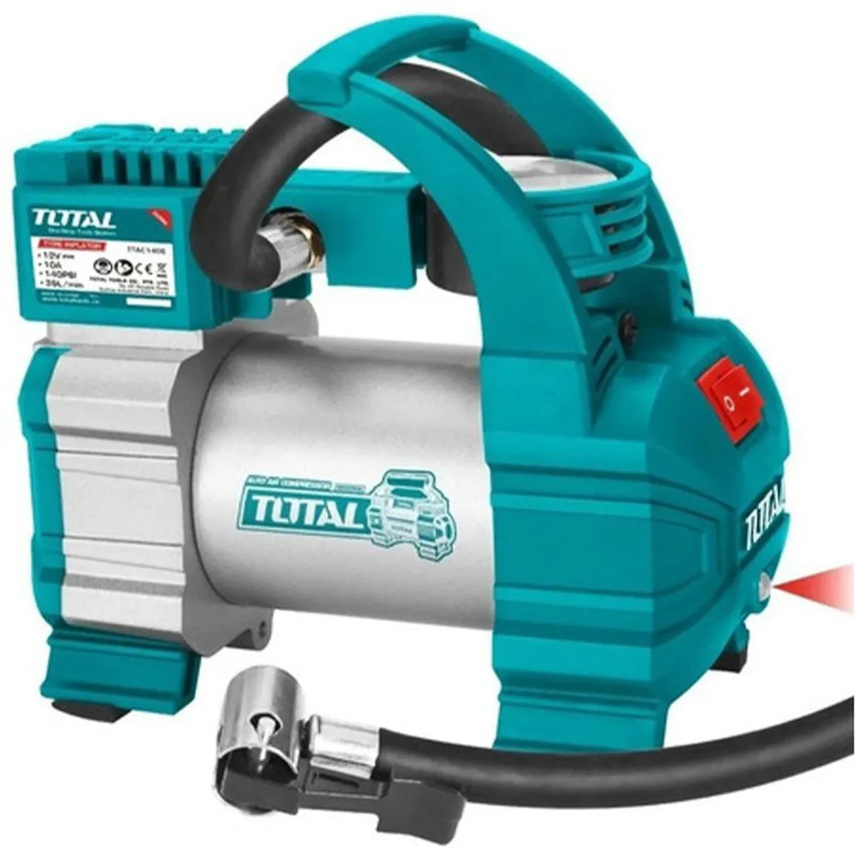 TOTAL TOOLS - Compresor de Aire Para Autos Llantas 12v Total 140psi - Ttac1406