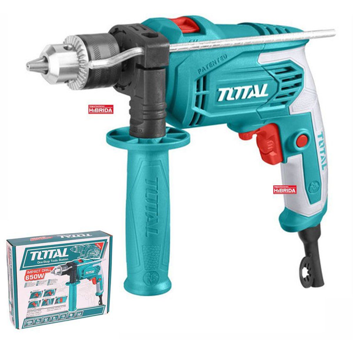 TOTAL TOOLS - TALADRO PERCUTOR 650W ELÉCTRICO PROFESIONAL TOTAL - TG1061336