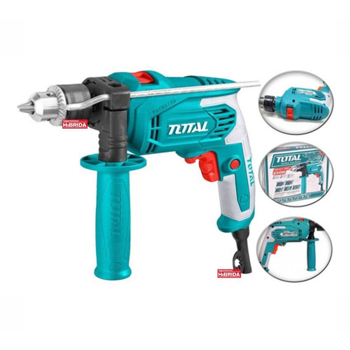 TOTAL TOOLS - TALADRO PERCUTOR 650W ELÉCTRICO PROFESIONAL TOTAL - TG1061336