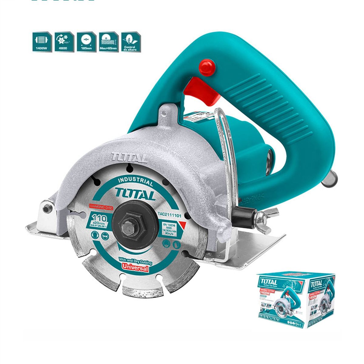 TOTAL TOOLS - SIERRA MARMOLEADORA 1400W CORTADORA DE CERÁMICA TOTAL - TS3141102