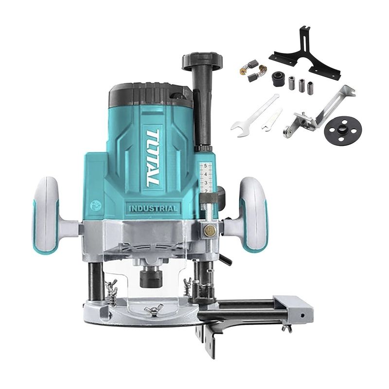 TOTAL TOOLS - RUTEADORA FRESADORA 2200W CANTEADORA DE MADERA TOTAL - TR111226