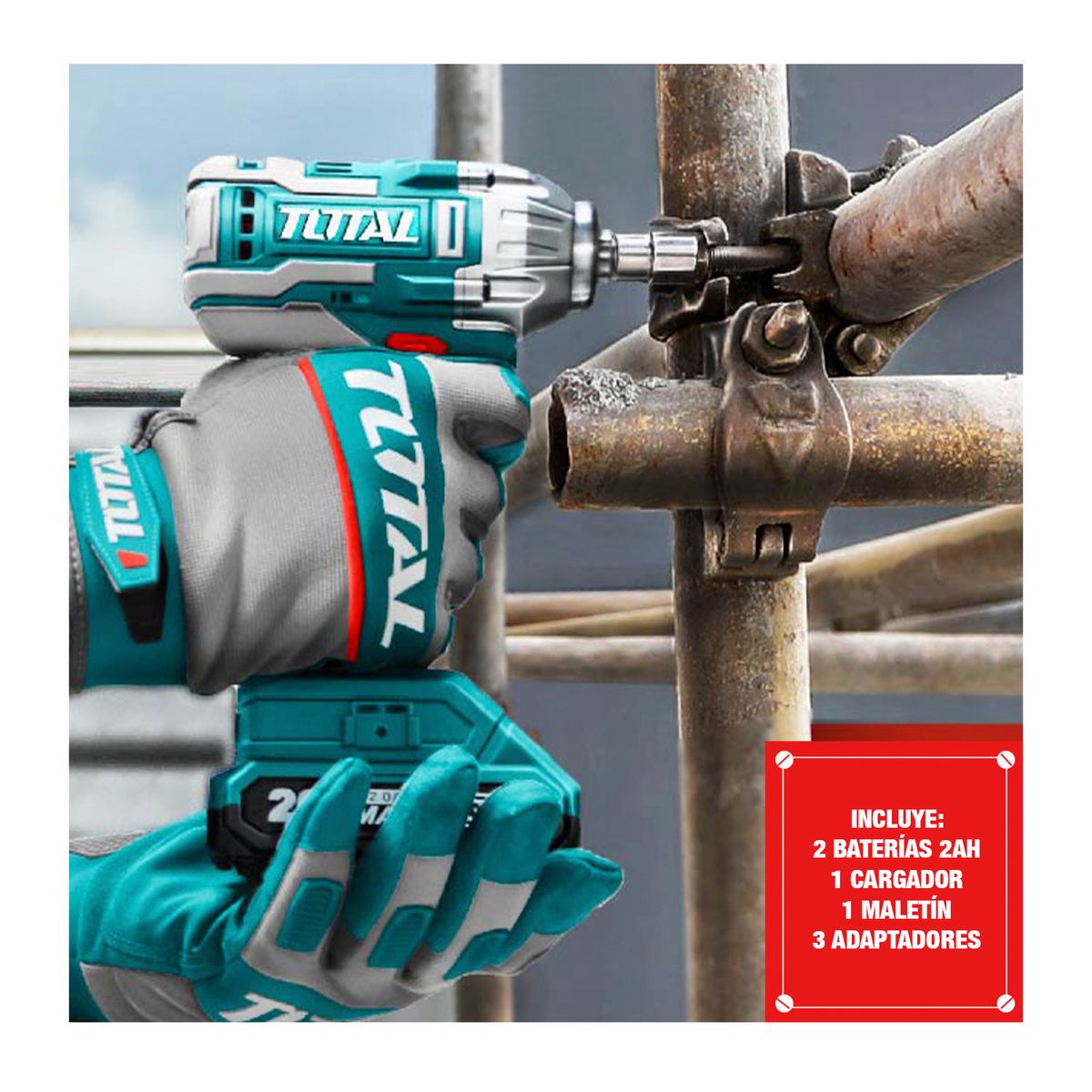 TOTAL TOOLS - LLAVE DE IMPACTO 20V INALÁMBRICA BRUSHLES INDUSTRIAL TOTAL - TIWLI2001