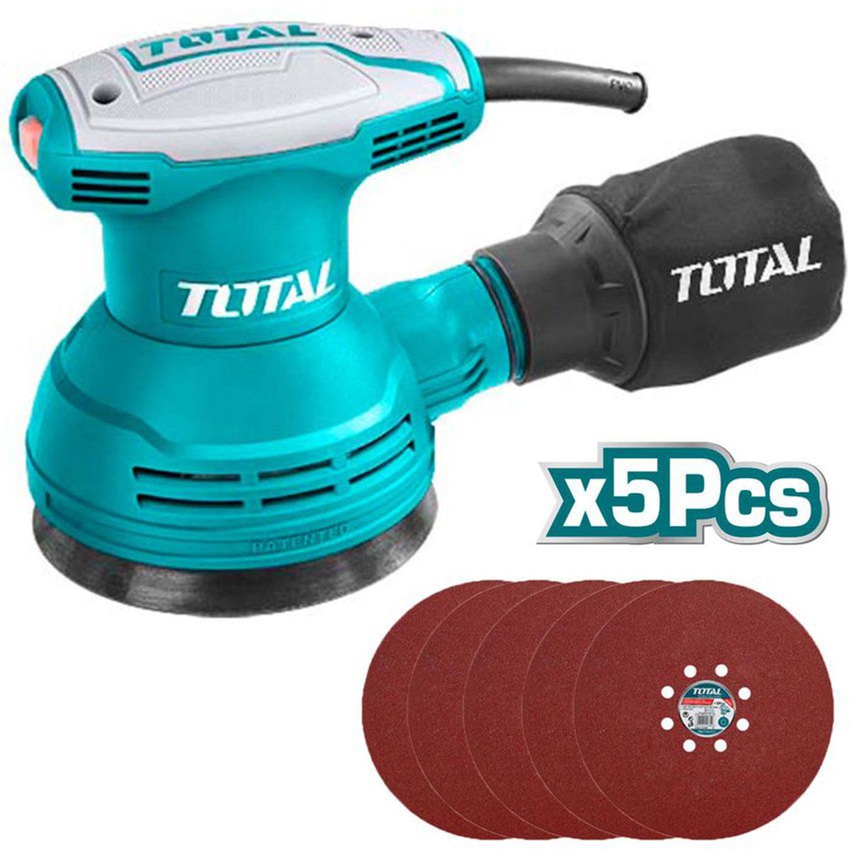 TOTAL TOOLS - LIJADORA EXCÉNTRICA O ROTO ORBITAL 320W INDUSTRIAL- TF2031256