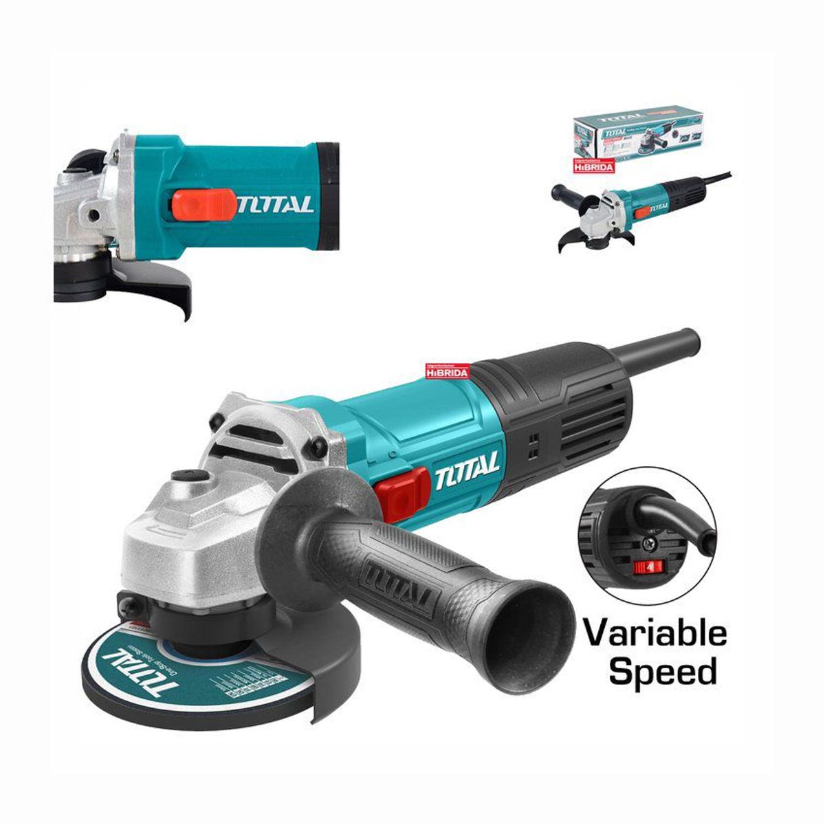 TOTAL TOOLS - AMOLADORA ANGULAR 900W 4 1/2'' 115MM ESMERIL TOTAL - TG109125565