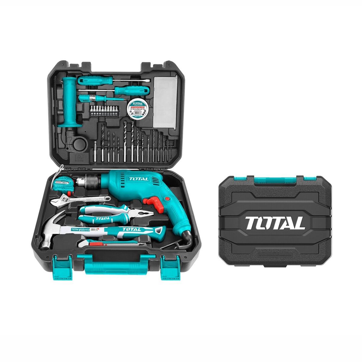 TOTAL TOOLS - Taladro Percutor PRO 680W  set manuales 115pzs THKTHP1152