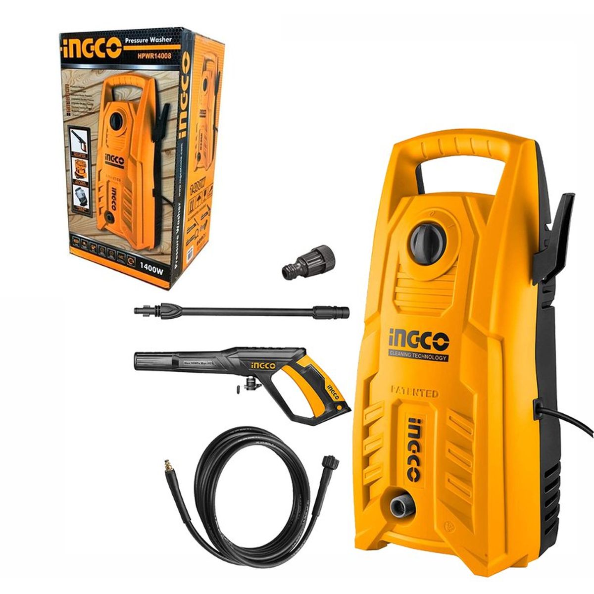 INGCO TOOLS - HIDROLAVADORA 1400W 130BAR CARWASH AUTOS LIMPIEZA INGCO - HPWR14008