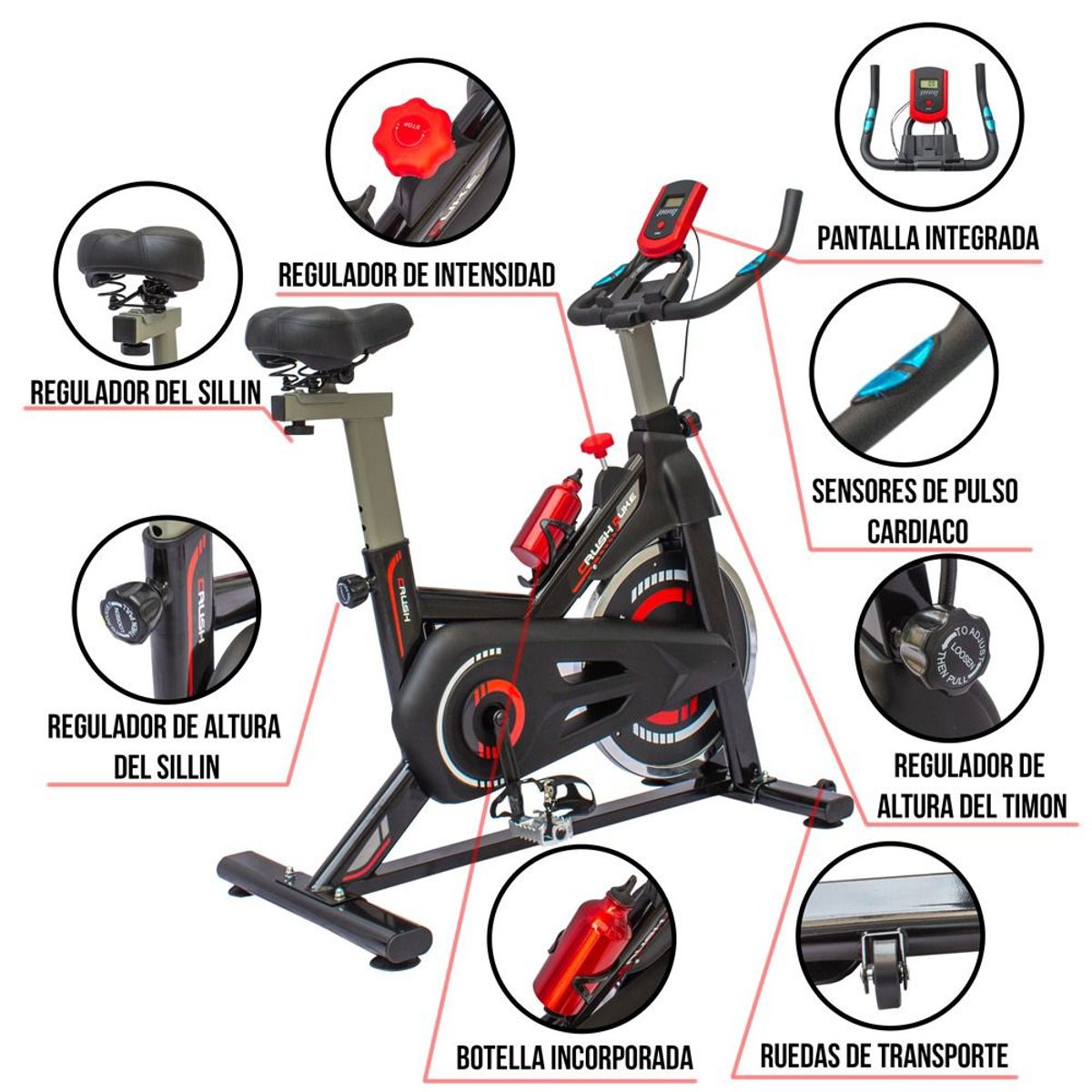 URBAN FIT - Bicicleta  Spinning Potente  V10K Cardiovascular - DH501V