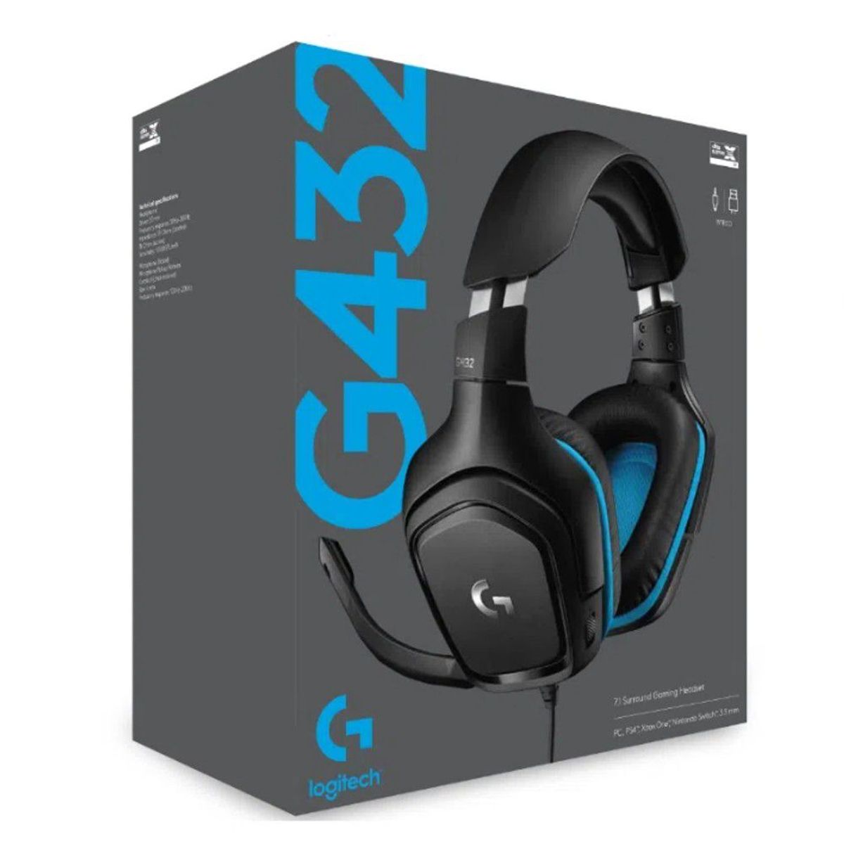 LOGITECH - Audifonos c/ Microfono Logitech Gamer G432 Multiplataforma 7.1 USB