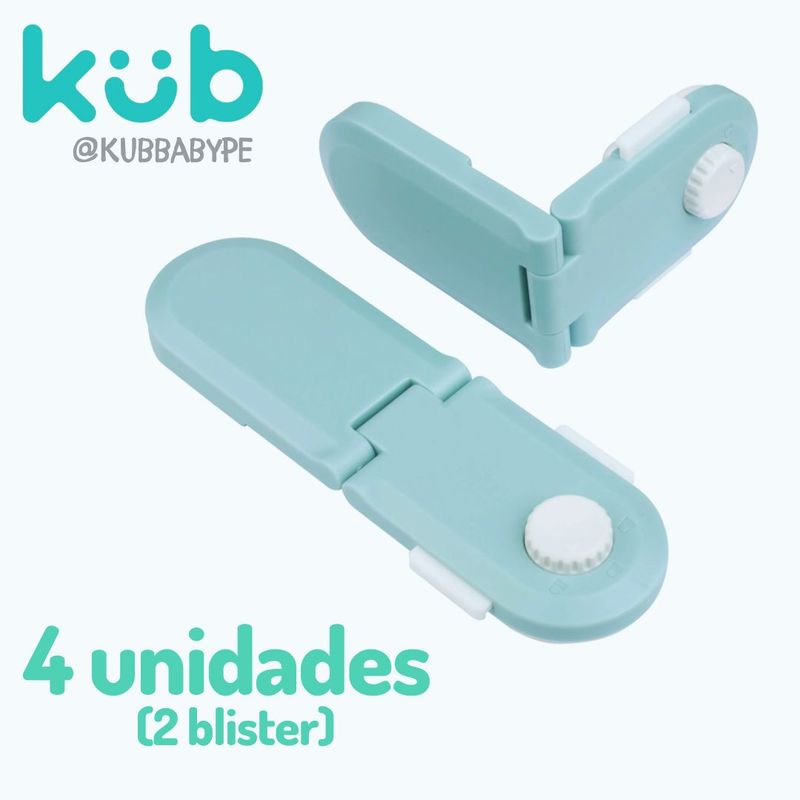 KUB - Protectores De Seguridad Cajones 4 Bebés KUB Angular Verde
