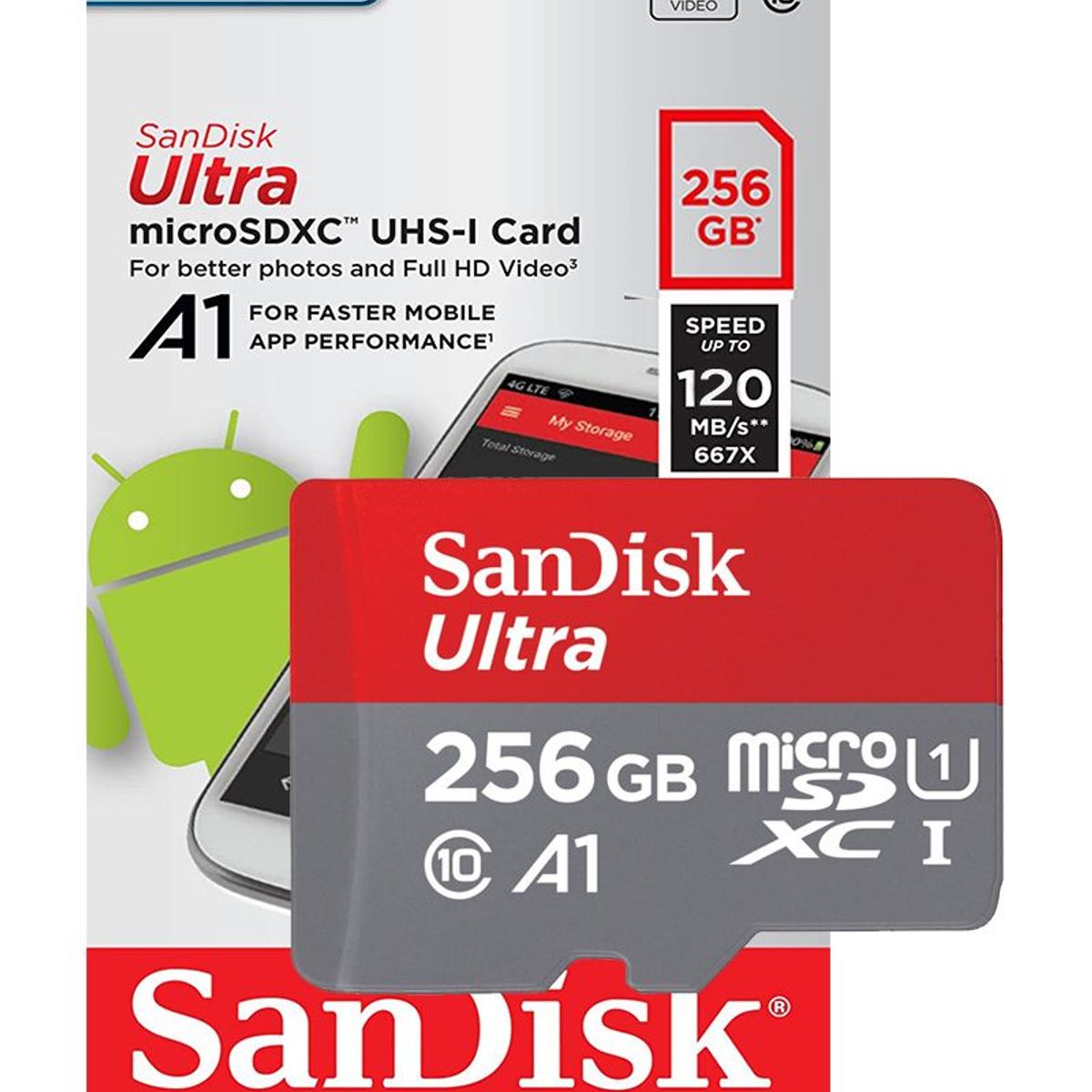 SANDISK - Sandisk Ultra A1 Memoria Micro SD 256GB 120Mb Clase10