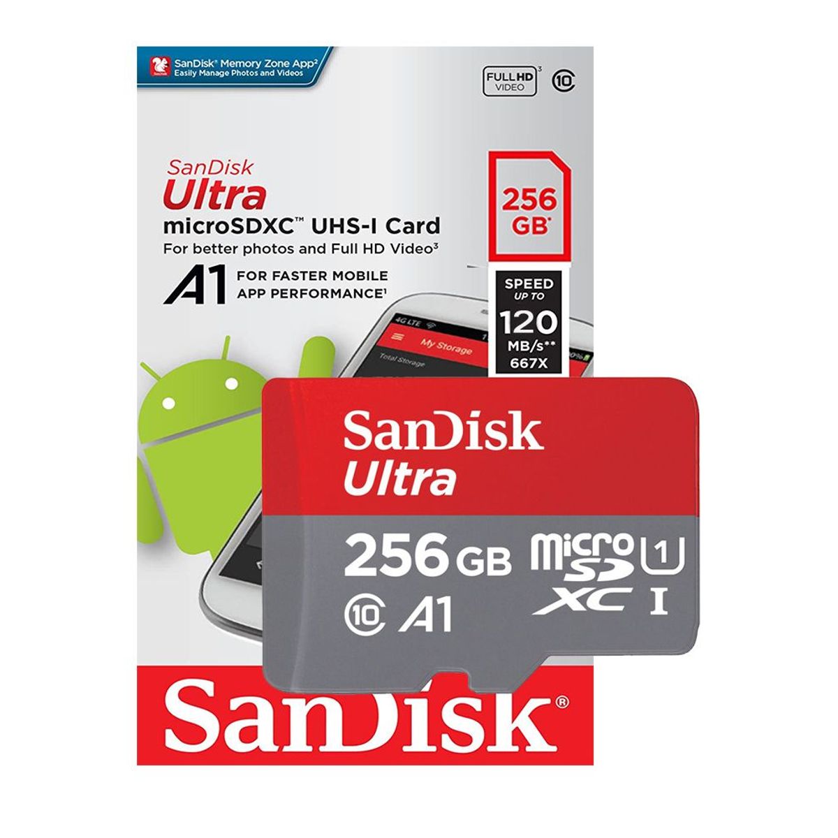 SANDISK - Sandisk Ultra A1 Memoria Micro SD 256GB 120Mb Clase10