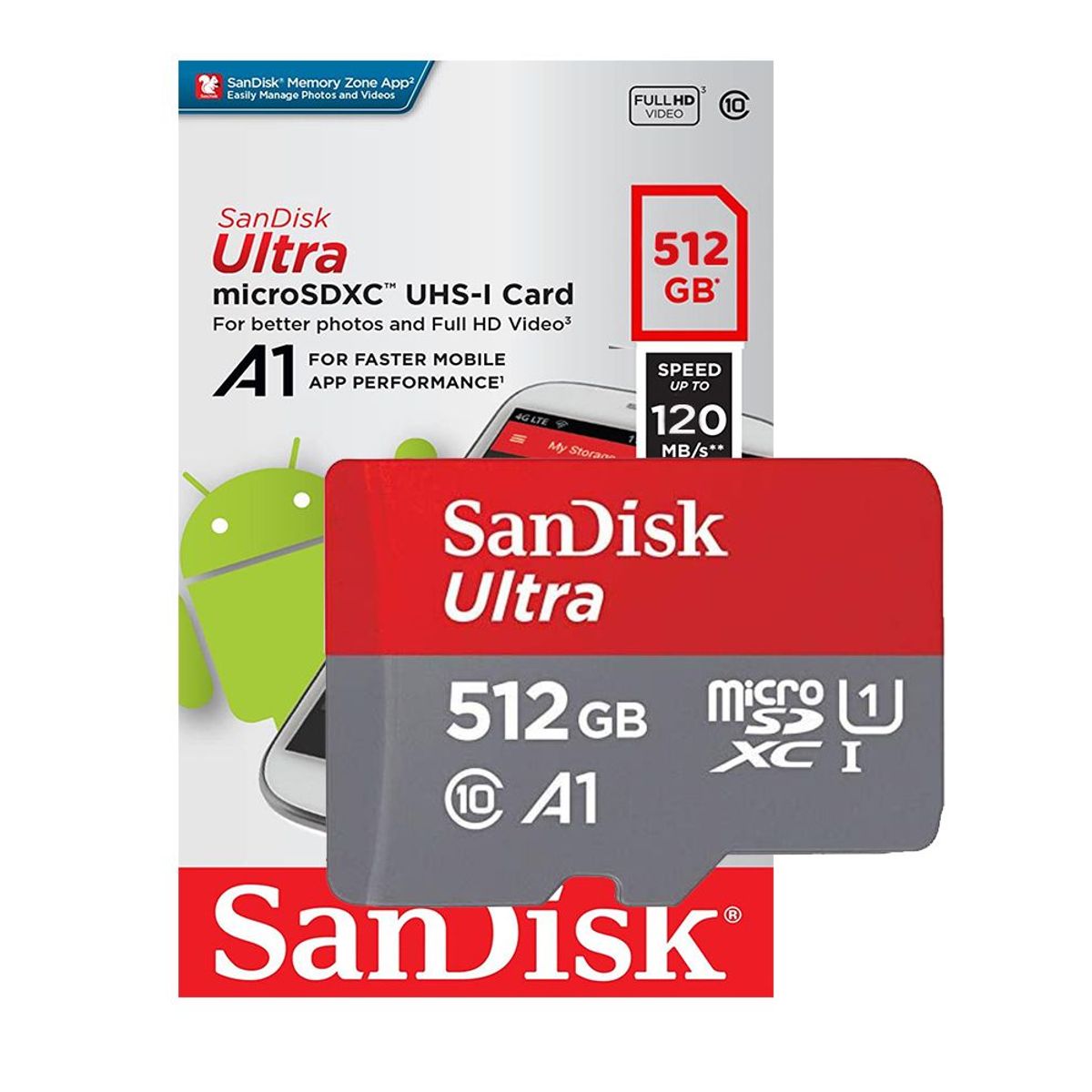 SANDISK - Sandisk Ultra A1 Memoria Micro SD 512GB 120Mbps Clase10