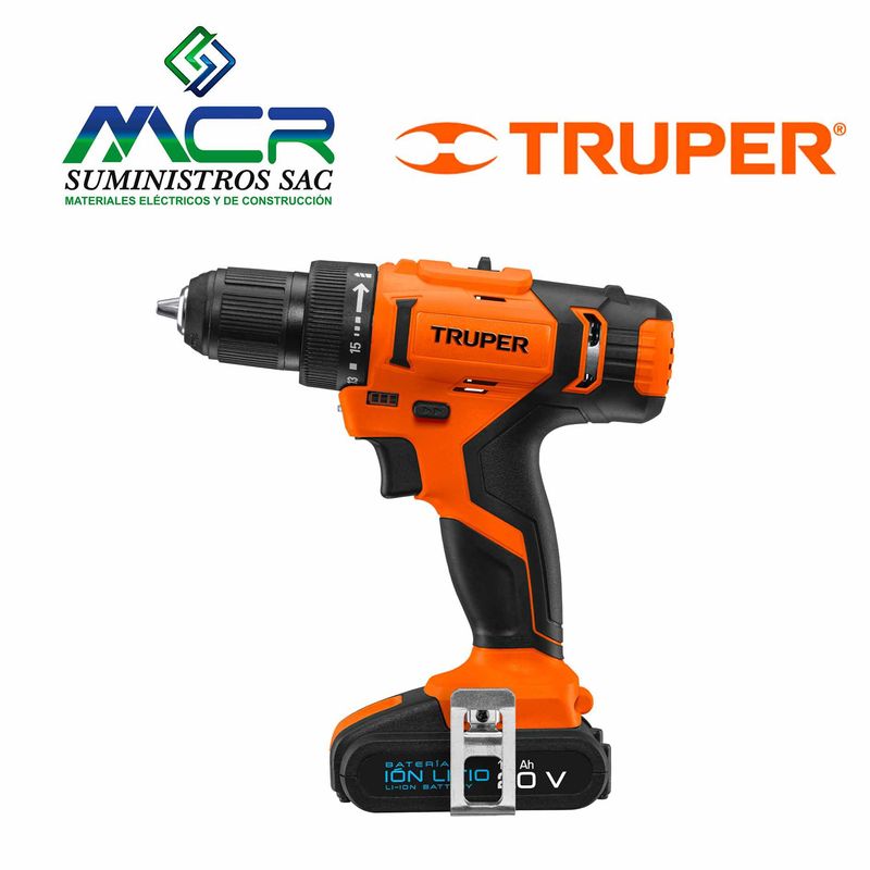 TRUPER - TALADRO ATORNILLADOR INALAMBRICO 1/2" 20V BAT. LITIO 11011 TRUPER