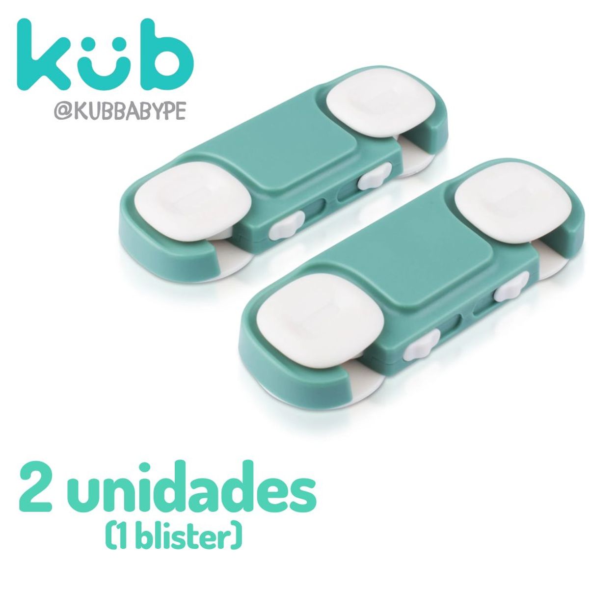 KUB - Protectores De Seguridad Cajones 2 Bebé KUB Simetrico Verde
