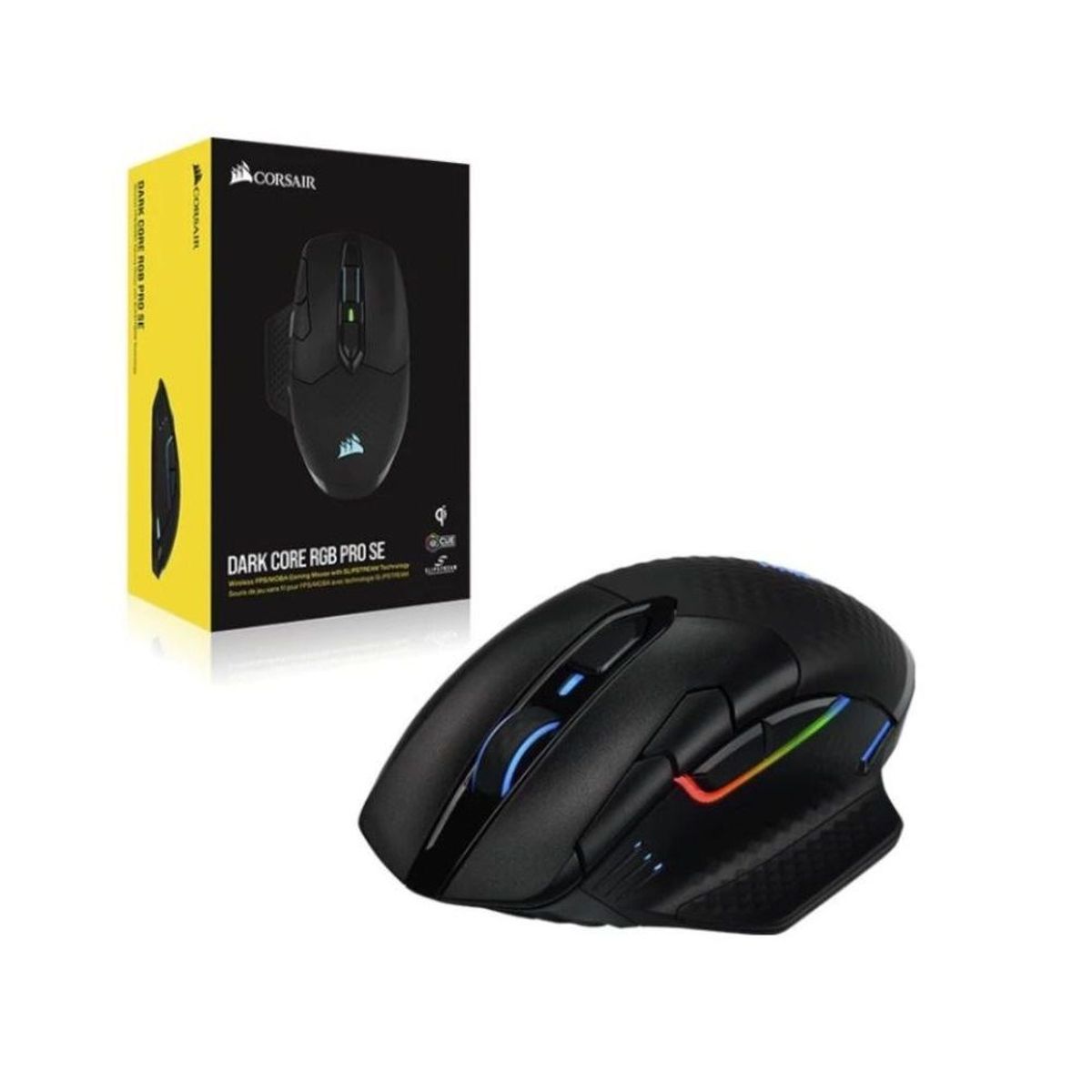 CORSAIR - Mouse Gamer CORSAIR DARK CORE PRO SE RGB Wireless 18k DPI