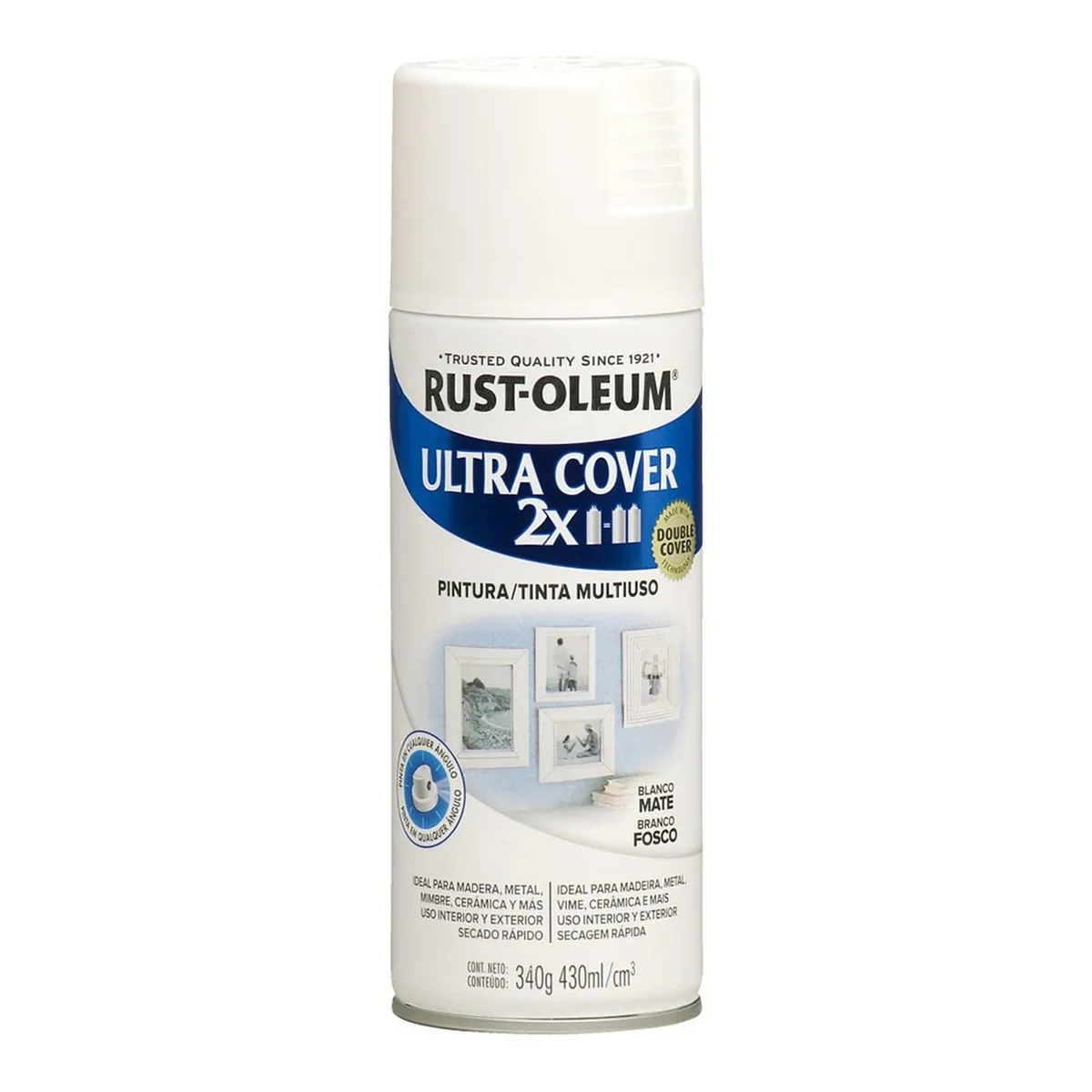 RUST OLEUM - Aerosol Multiusos Ultra Cover 2x Blanco Mate 340g