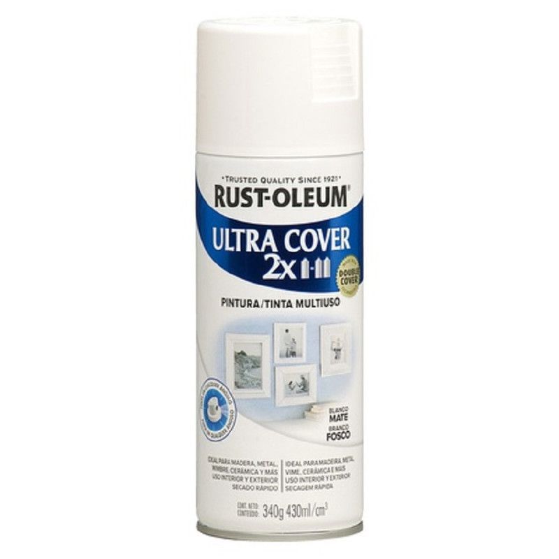 RUST OLEUM - Aerosol Multiusos Ultra Cover 2x Blanco Mate 340g