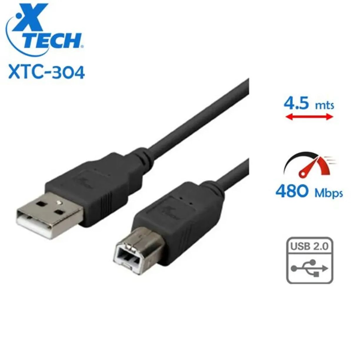 XTECH - Xtech USB Cable Impresora Printing 4.5 Metros - XTC-304