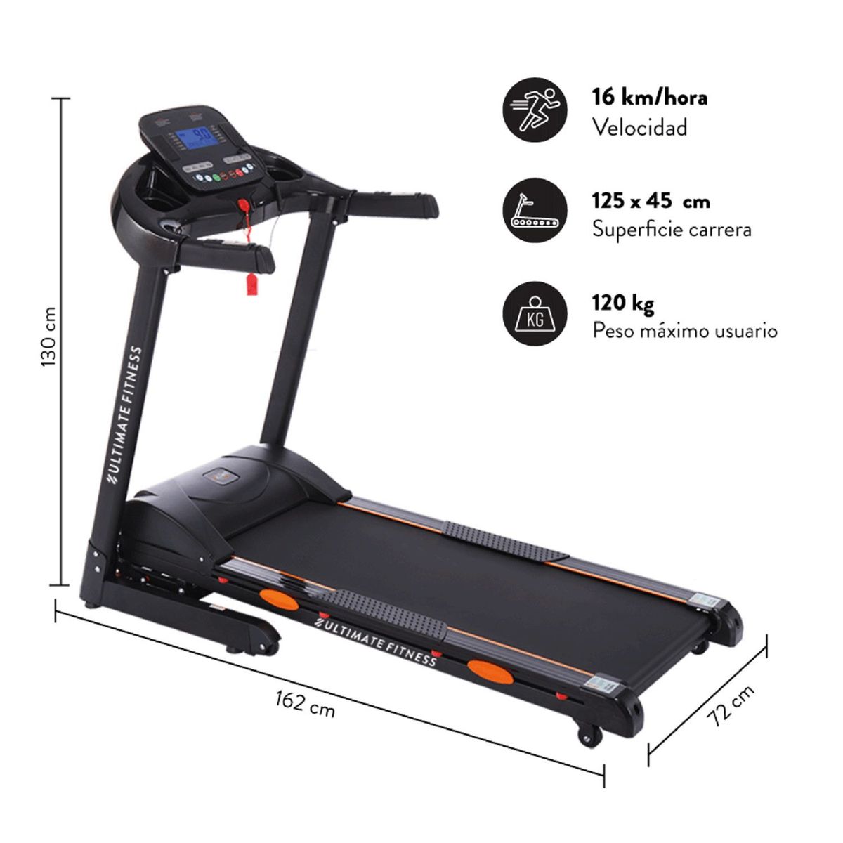 ULTIMATE FITNESS - Caminadora Trotadora Eléctrica E510 Elite..