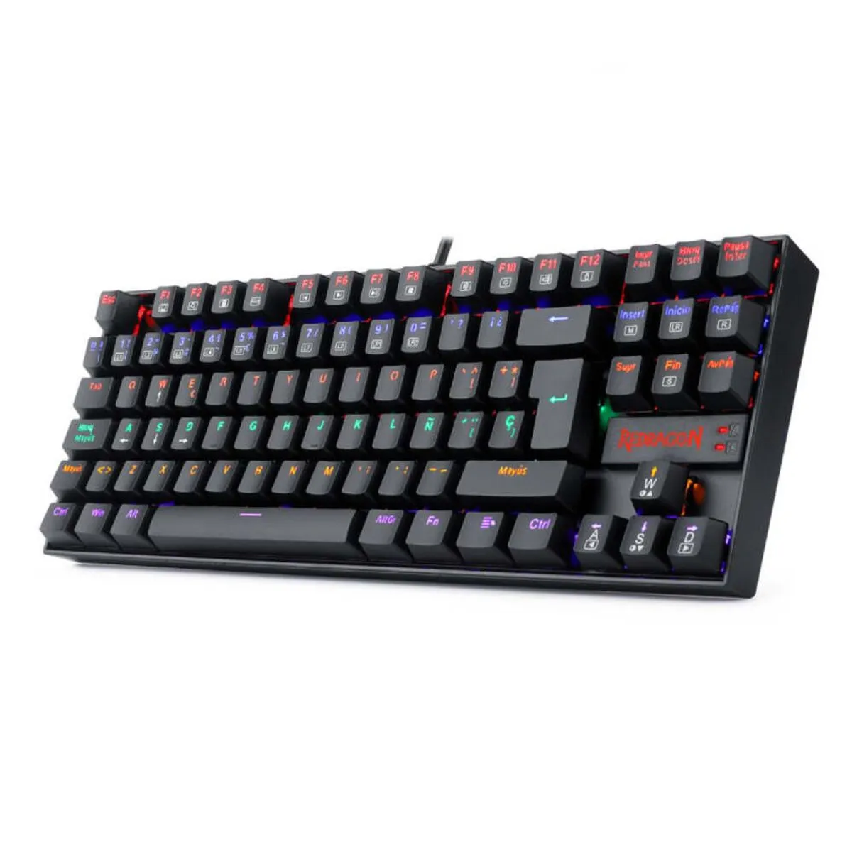 REDRAGON - Teclado Mecánico Redragon Kumara Rainbow K552-KR sp Negro Red Switch